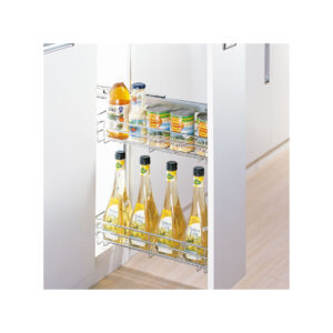 Side Drawer Basket (2-Layer) SS Sheet Basket with Soft Close